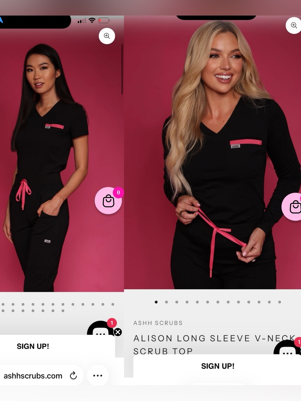 Ashh Aneesa Nior Bloom Short sleeve Scrub top + Long Sleeve Scrub Top + joggers